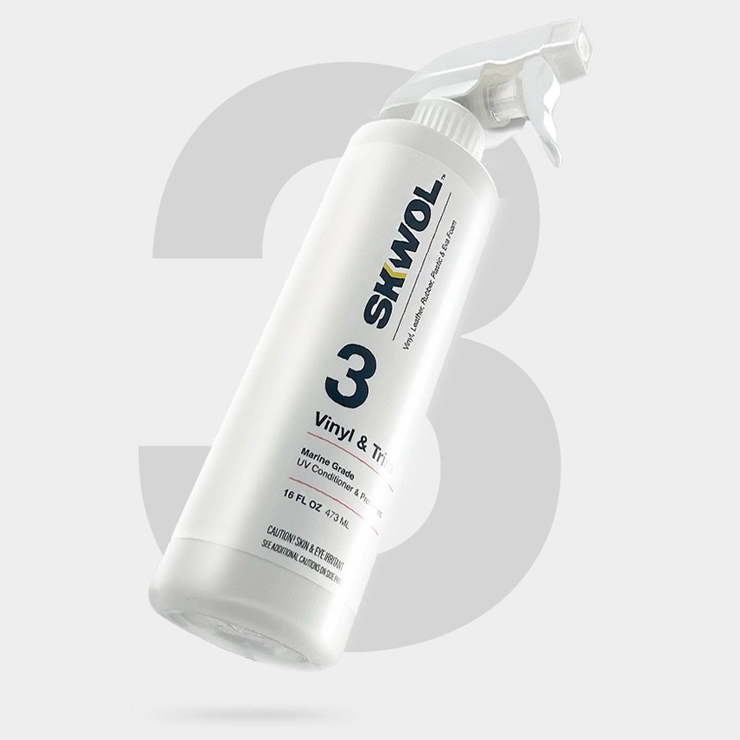 Boat surface protection kit with ceramic sealant marine vinyl conditioner and microfiber towels