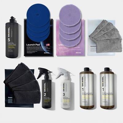 Complete boat detailing kit with oxidation remover ceramic sealant boat soap polishing pads and microfiber towels