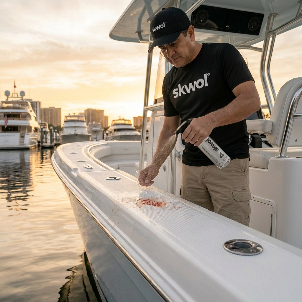 how to remove bird poop from boat